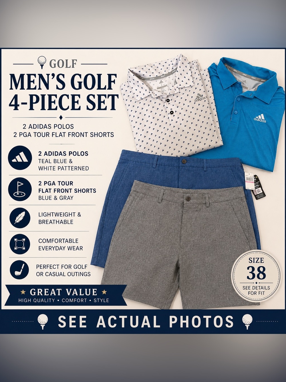 MEN GOLF adidas FOUR PIECE SET